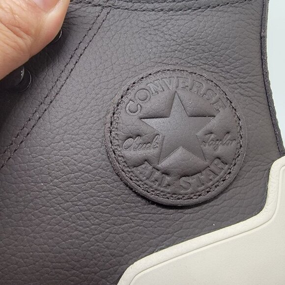 🤩Converse  Sz 9 Women Chunky Shoes Chuck Taylor All Star leather boots Brown Ne - Picture 8 of 11
